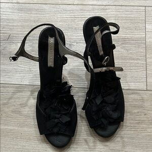 Banana Republic Black Floral Sandals